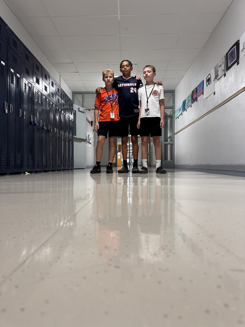 7th Grade Baseball Players: Elijah Ammonds, Alex Wolz, and Tucker Holtzmann